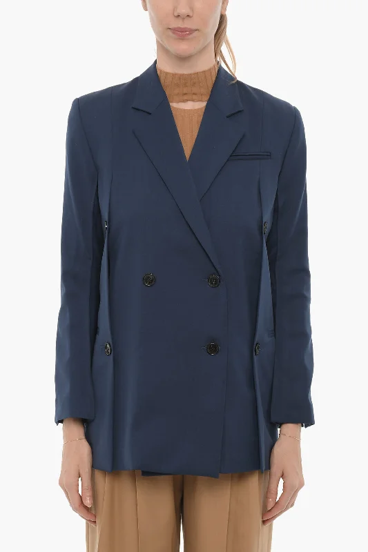 Eudon Choi Wool BEATRICE Double-Breasted Blazer with Back Slit