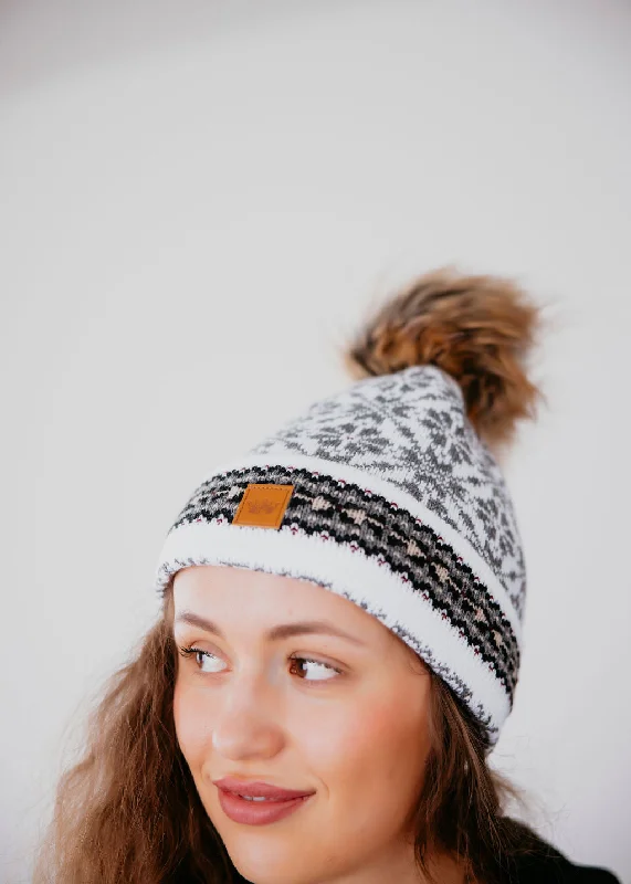 Snowflake Knit Beanie