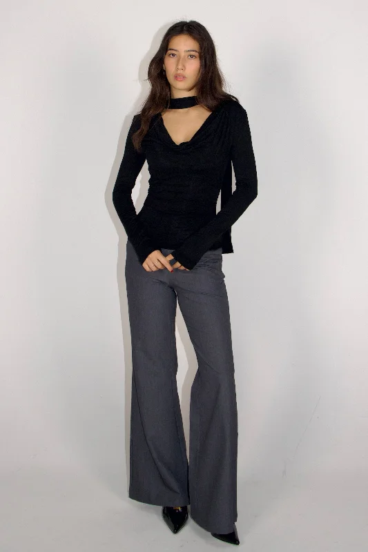 Sadie Cowl-neck Scarf Long Sleeve Top