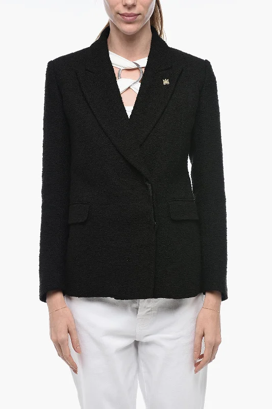 Amiri Double-breasted Tweed Cotton Blend Blazer