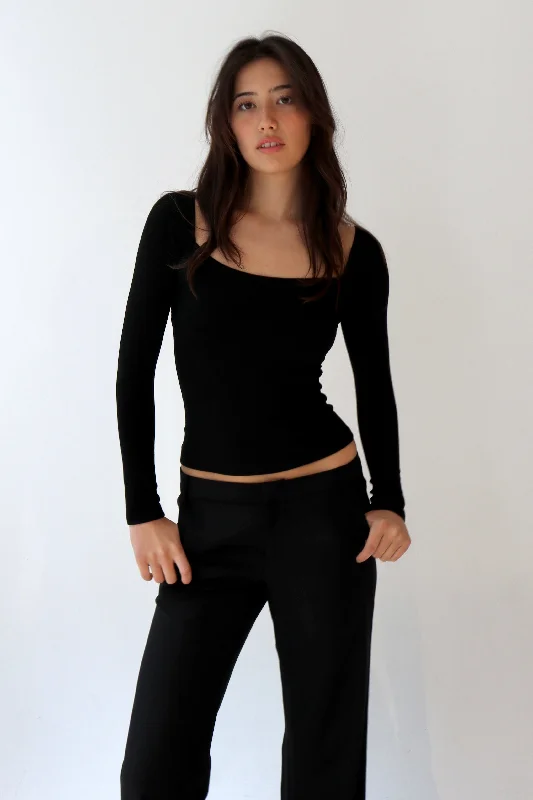 Silia square neck long sleeve top