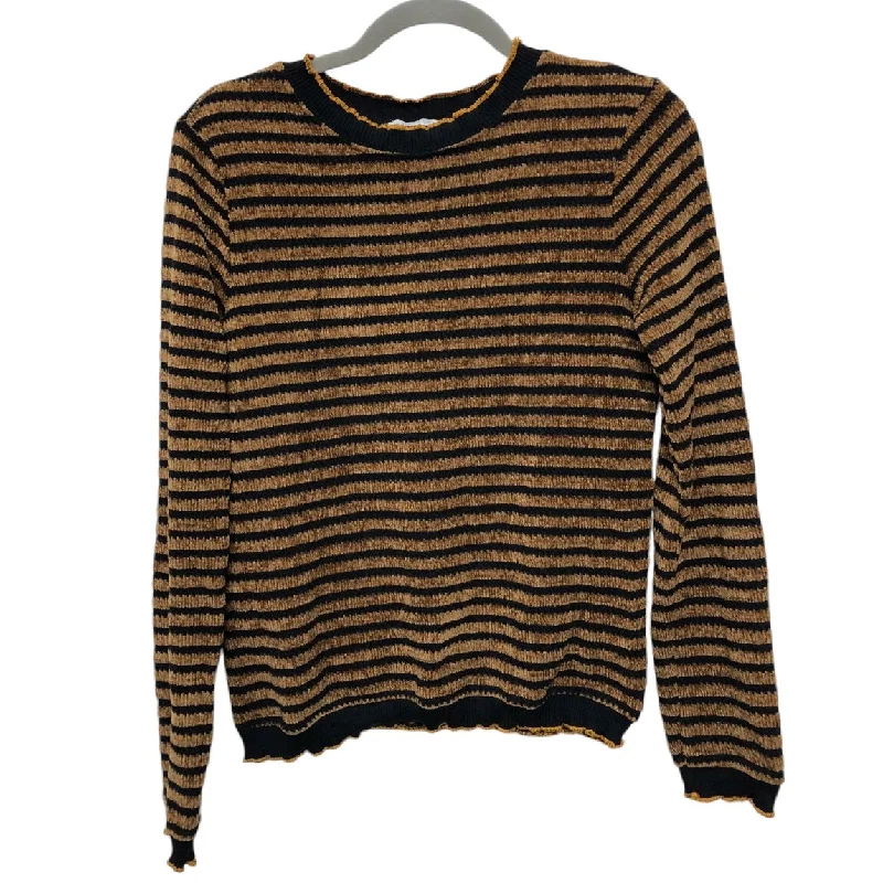 Sweatshirt Crewneck By Zara Basic In Black & Brown, Size: M