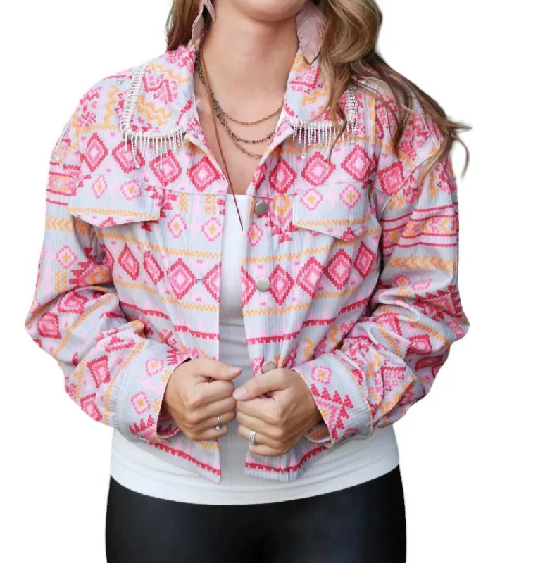 Cowgirl Barbie Jacket In Pink Multi