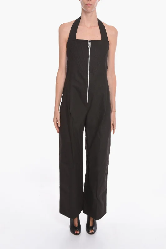 Bottega Veneta SALON 01 Stretch-linen Halterneck Jumpsuit with Bodice