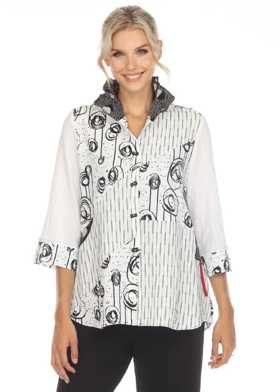 Moonlight "Swirls & Stripes" Button Front Shirt/Jacket - 3699LG