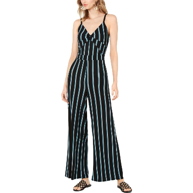 Womens Striped Twist Front Jumpsuit