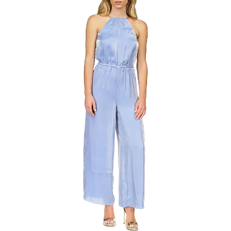 Womens Halter Pleated Jumpsuit