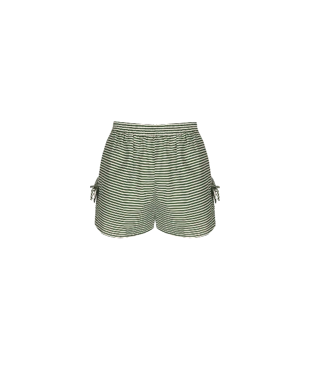 RAQUEL BOW SHORT DARK GREEN STRIPE