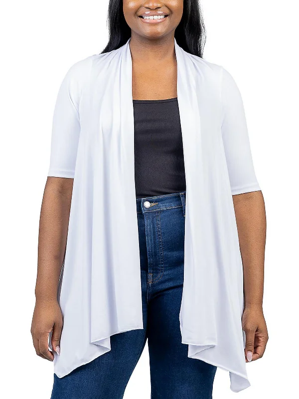 Plus Womens Lightweight Open Front Cardigan