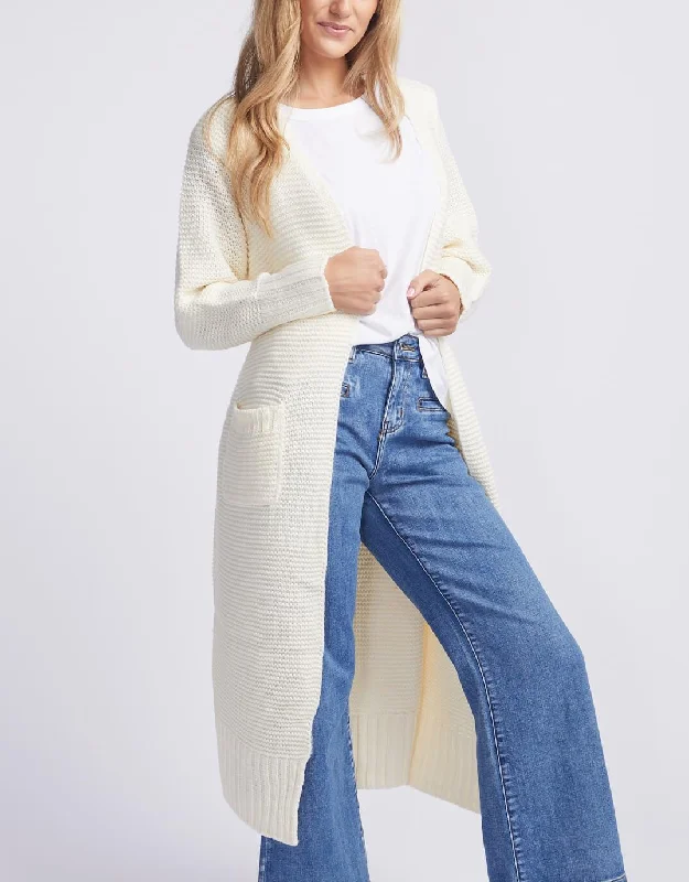 Long Sleeve Belted Cardigan - Birch