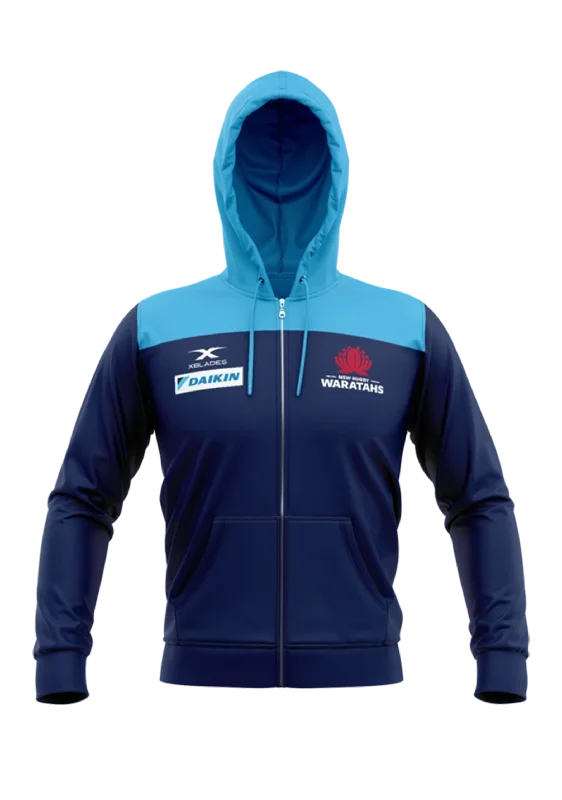 Xblades Womens NSW Waratahs Zip up Hoodie 20 <BR> WAR-HOD-L20-W NAVY SKY