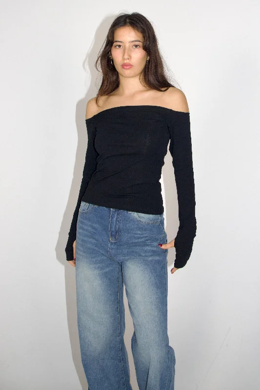 Calla off-shoulder long sleeve top