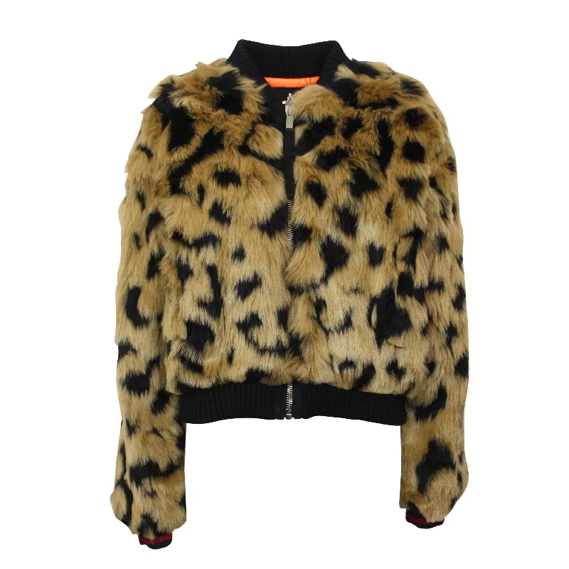 Marcelo Burlon Candies Fake Fur Jacket - Beige