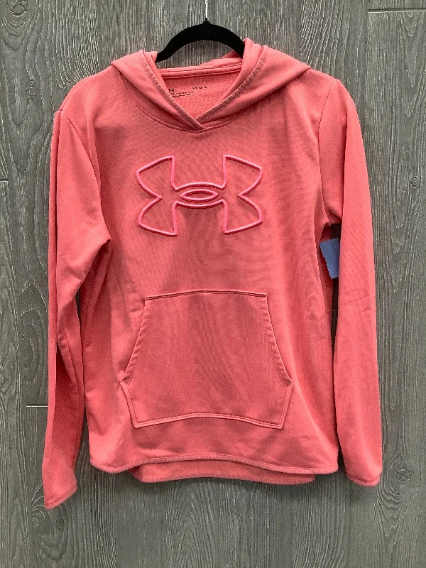 Athletic Sweatshirt Hoodie By Under Armour In Pink, Size: M