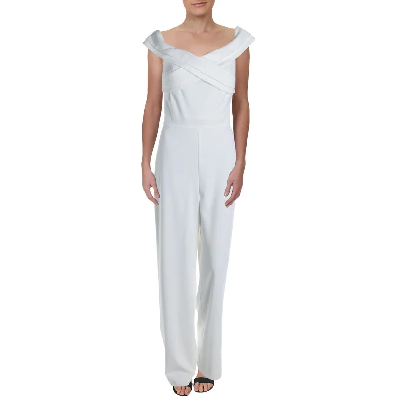 Kaiser Womens Off-The-Shoulder Wide Leg Jumpsuit