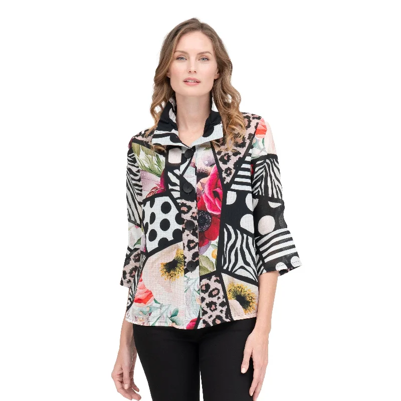 Damee Floral & Animal Print Jacket  - 4875 - Size XXL Only