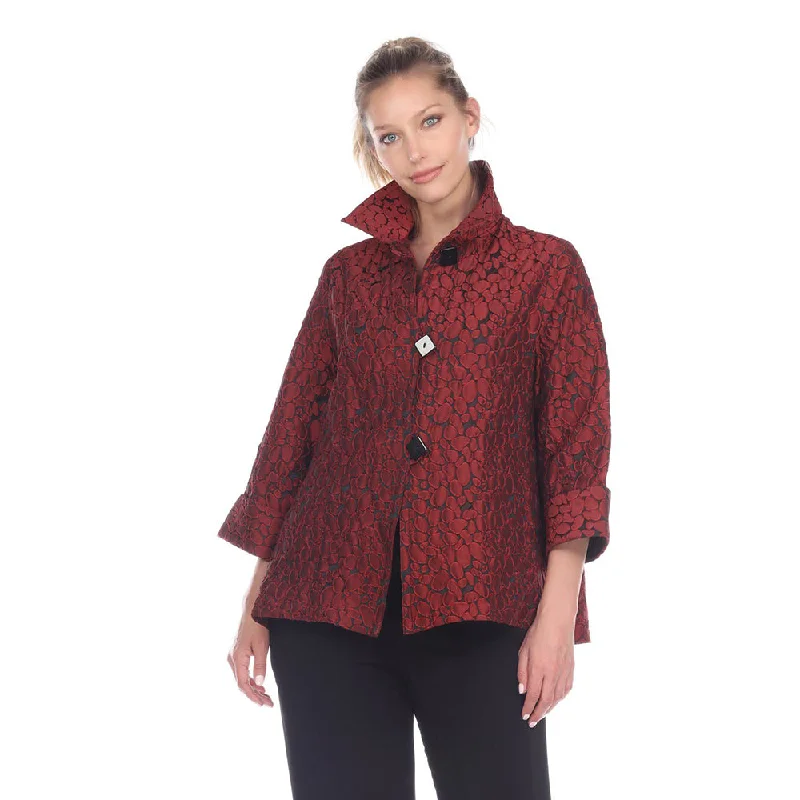 Moonlight Jacquard Button Front Jacket in Red -  2453-TAF -Size S Only!