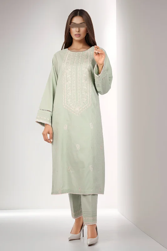 Cotton Jacquard Embroidered Stitched 2 Piece (Shirt/Trouser)