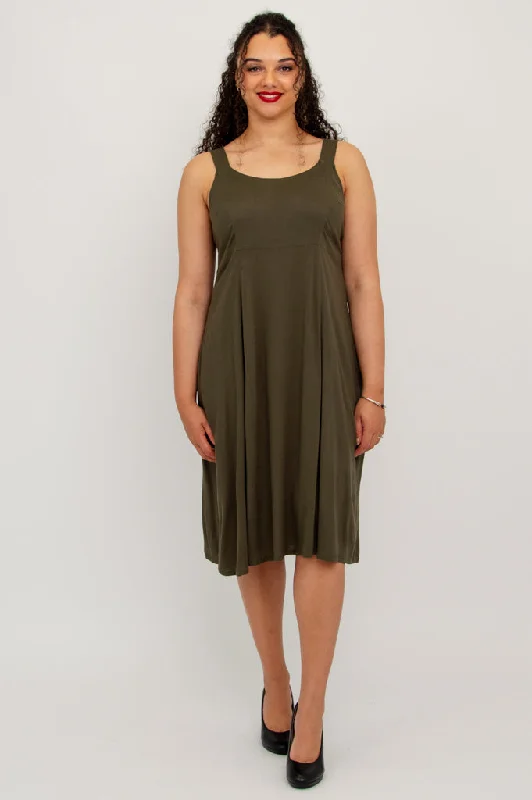 Shauna Dress, Khaki, Linen Bamboo