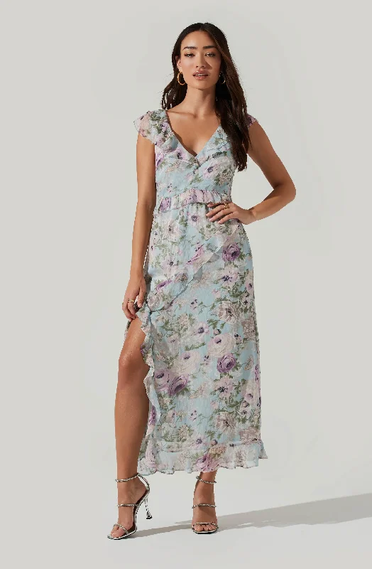 Tempest Floral Ruffle Midi Dress