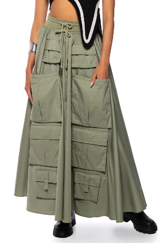 AMELIA CARGO POCKET MAXI SKIRT