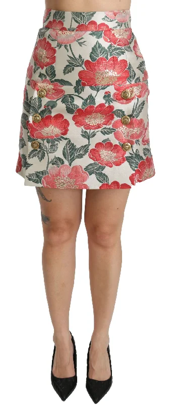 Dolce & Gabbana Elegant  Floral High Waist Women's Skirt