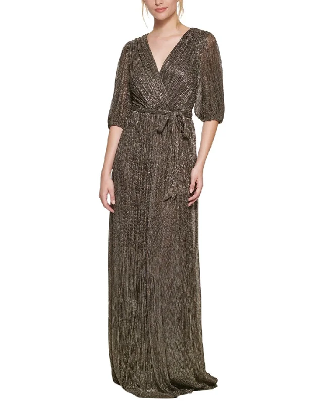 Eliza J Metallic Knit Maxi Dress