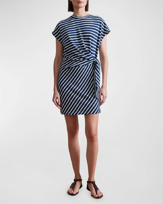 Nina Striped Mini Dress with Tie Detail