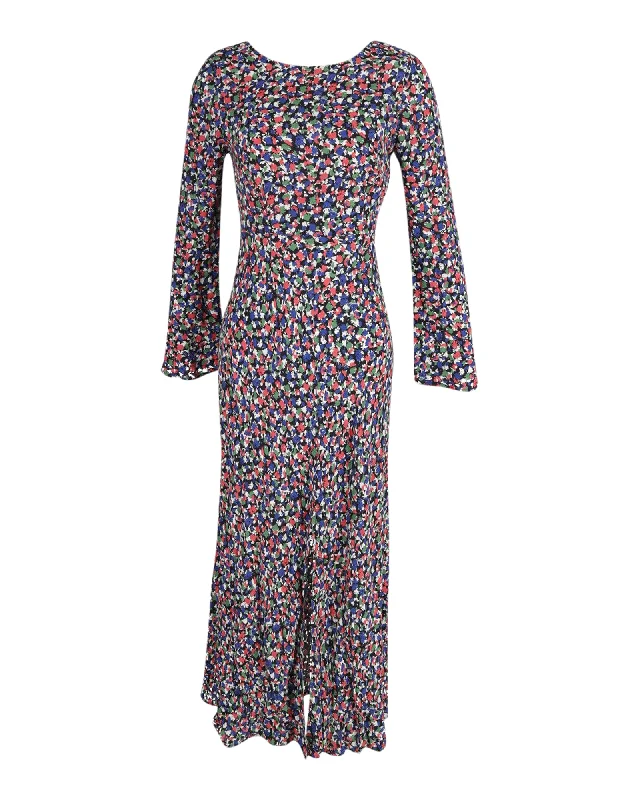 Rixo Mimi Long Sleeves Maxi Dress in Floral Print Viscose