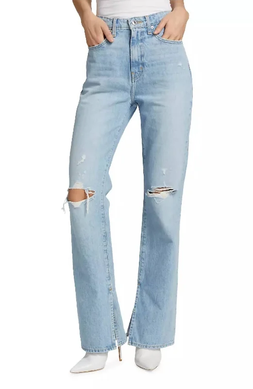 Frankie High Rise Straight Jeans In Distressed Bowery