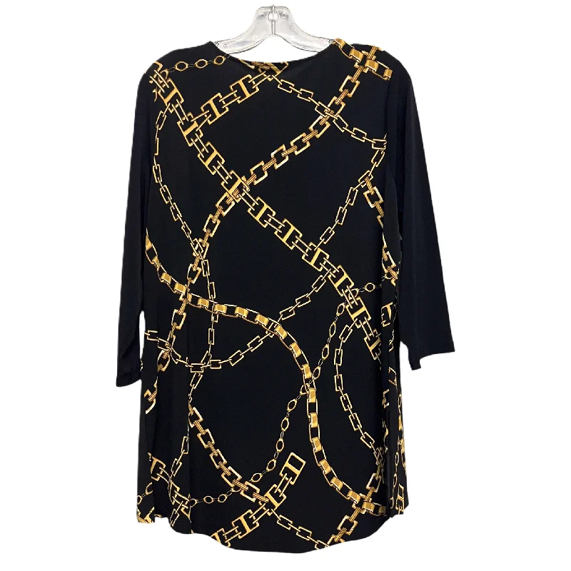 Top Long Sleeve By Jm Collections In Animal Print, Size: M