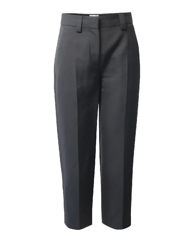 Acne Studios Slim Fit Trousers in Black Polyester