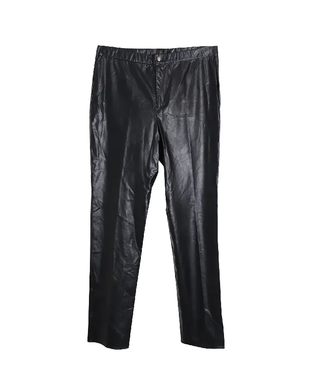 Isabel Marant Etoile Slim Fit Trousers in Black Faux Leather