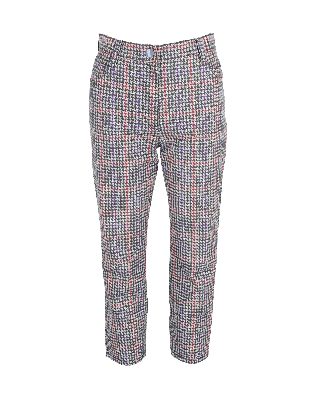 Prada Houndstooth Check Trousers in Multicolor Cotton