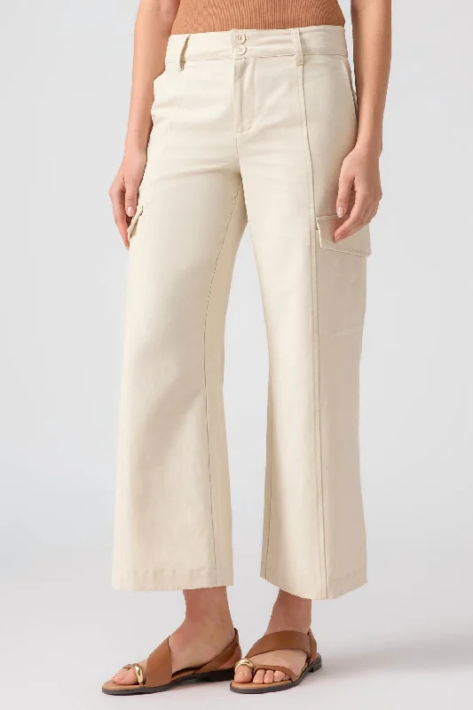 Rebel Wide Leg Standard Rise Crop Pant In Birch