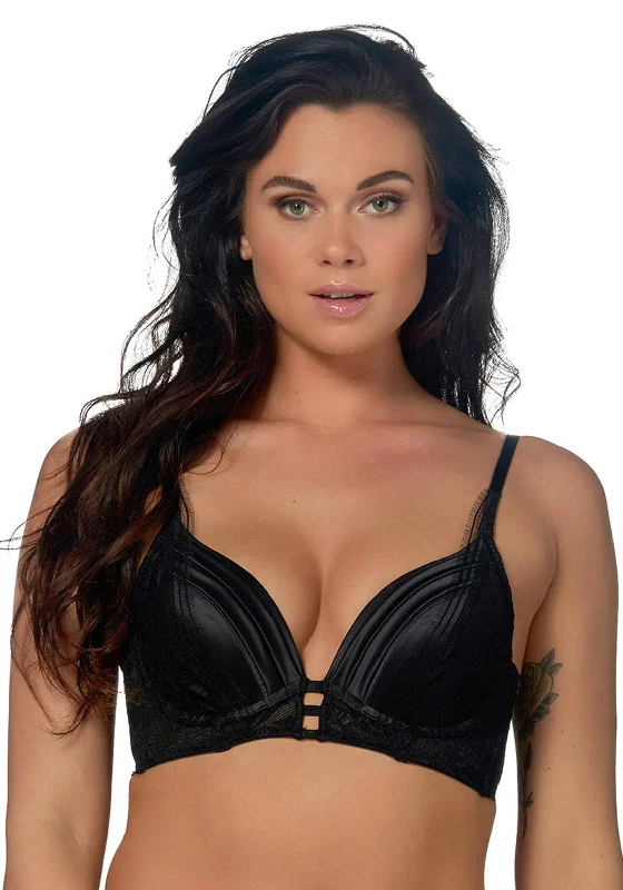 After Eden Toonya Longline Push Up Bra, Black