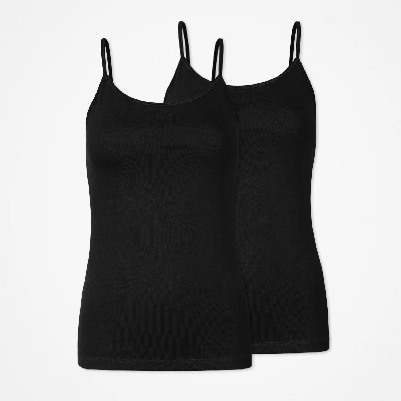 Damen Spaghetti Tops | Schwarz