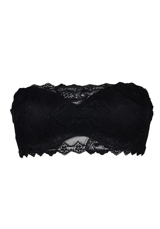 The Loren Lace Strapless Bra, Black