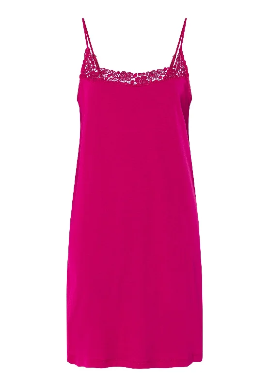 Michelle Supima Cotton Lace Trim Chemise | Fuchsia 74942-2462