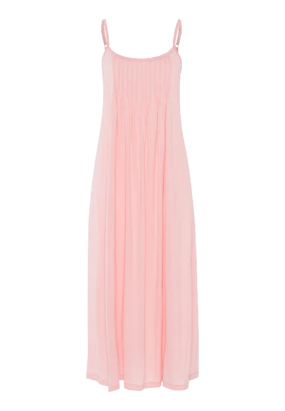 Juliet Pleated Cotton Chemise | Coral Pink 77748-2349