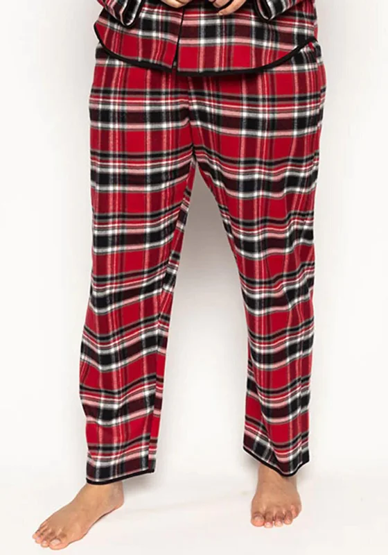 Cyberjammies Windsor Brushed Check Pyjama Bottoms, Red