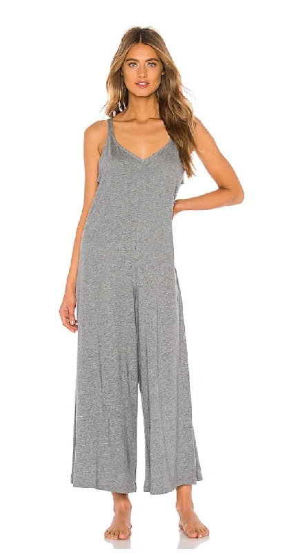 Eberjey Charlie Pima Cotton Casual Jumpsuit - Heather Gray