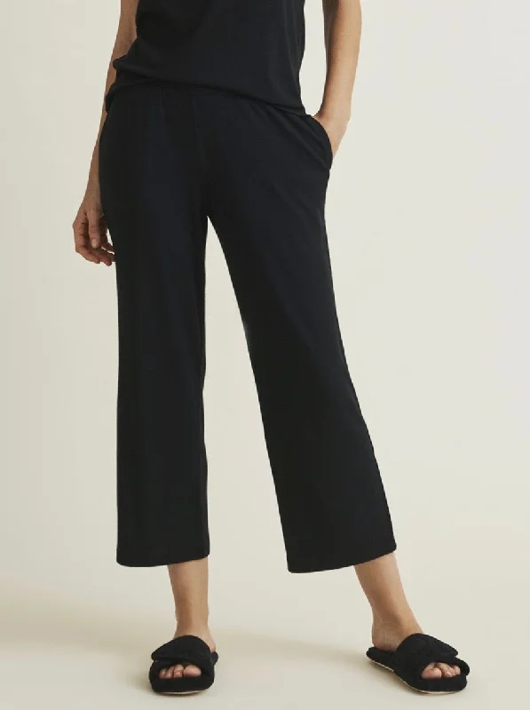 SKIN Noelle Crop Pant - Black & Crushed Pearl