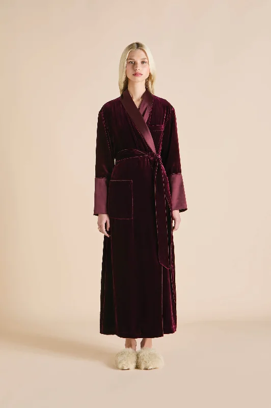 Capability Burgundy Robe in Silk Velvet